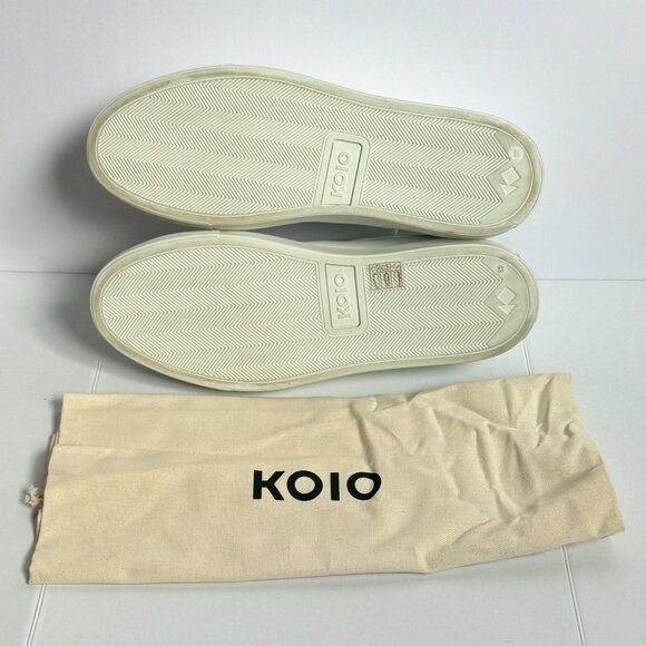 KOIO Men’s Capri Leather Low Top Sneakers White Size 43 w/ storage bag - Picture 3 of 12